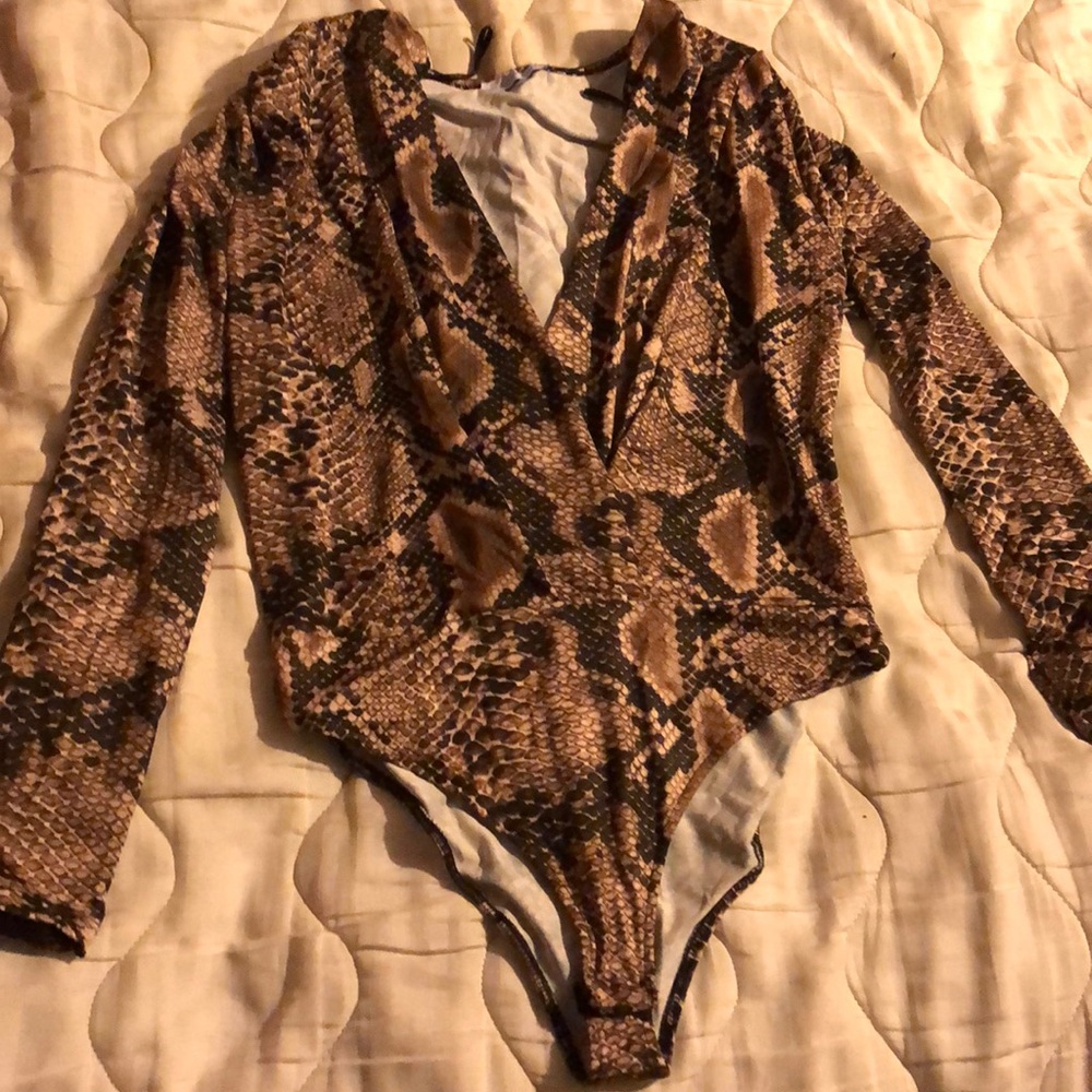 Snake Skin Long sleeve Body Suit 🐍